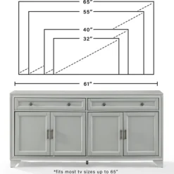 Cabinets & Sideboards-Kirkland's Home Wood 4-Door Sideboard Cabinet Gray