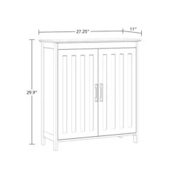 Bathroom Furniture-Kirkland's Home Wood 2-Door Storage Cabinet White