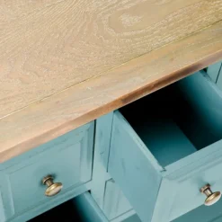 Console Tables-Kirkland's Home Wood 2-Door Storage Console Table Blue