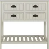 Console Tables-Kirkland's Home Wood 4-Drawer Console Table White