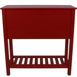 Console Tables-Kirkland's Home Wood 4-Drawer Console Table Red
