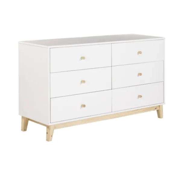 Dressers & Chests-Kirkland's Home Wood 6-Drawer Footed Dresser White