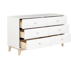 Dressers & Chests-Kirkland's Home Wood 6-Drawer Footed Dresser White