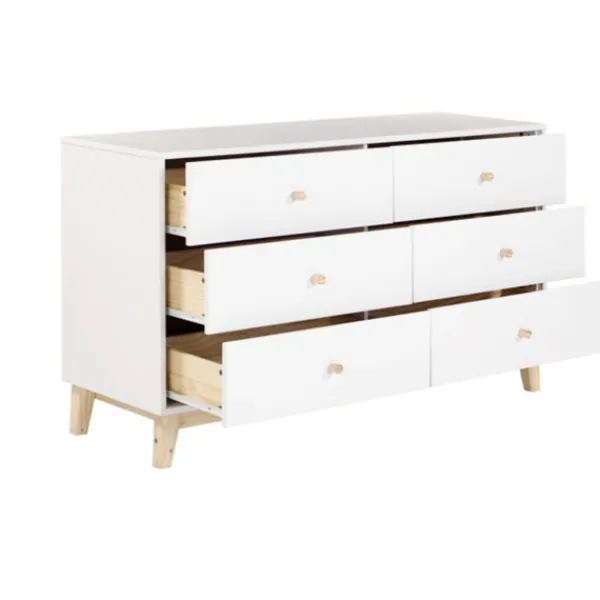 Dressers & Chests-Kirkland's Home Wood 6-Drawer Footed Dresser White