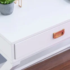 Office Furniture-Kirkland's Home Wood 2-Drawer X-Frame Desk White