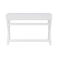 Office Furniture-Kirkland's Home Wood 2-Drawer X-Frame Desk White