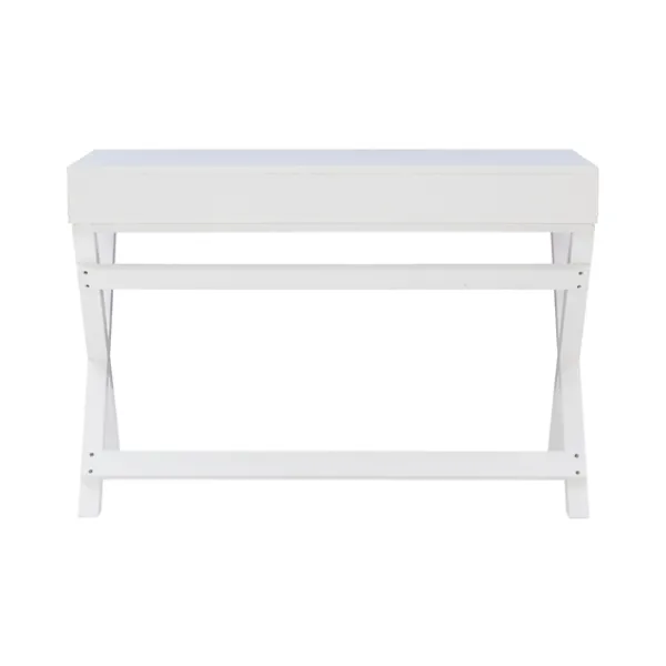 Office Furniture-Kirkland's Home Wood 2-Drawer X-Frame Desk White