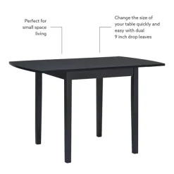 Dining Tables-Kirkland's Home Wood Drop Leaf Dining Table Black