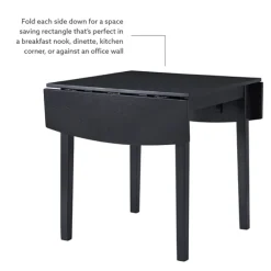Dining Tables-Kirkland's Home Wood Drop Leaf Dining Table Black