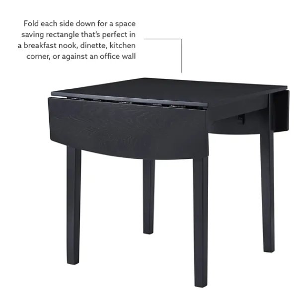 Dining Tables-Kirkland's Home Wood Drop Leaf Dining Table Black