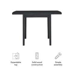 Dining Tables-Kirkland's Home Wood Drop Leaf Dining Table Black
