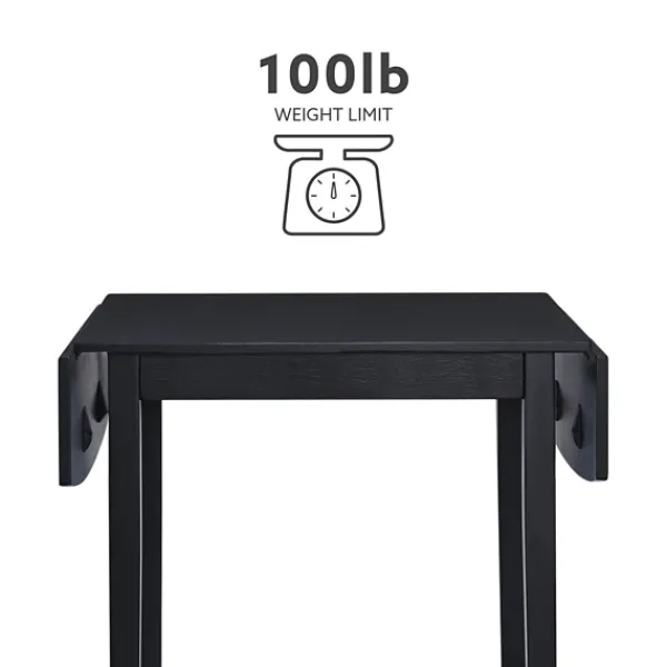 Dining Tables-Kirkland's Home Wood Drop Leaf Dining Table Black
