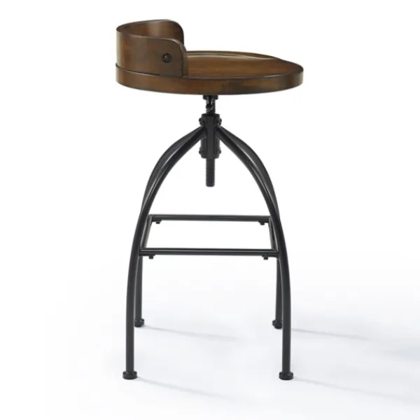Bar Stools & Counter Height Stools-Kirkland's Home Wood Edgar Industrial Adjustable Stool Brown