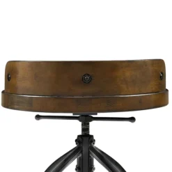 Bar Stools & Counter Height Stools-Kirkland's Home Wood Edgar Industrial Adjustable Stool Brown