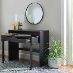 Office Furniture-Kirkland's Home Wood Extendable Desk Black