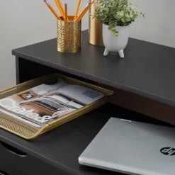 Office Furniture-Kirkland's Home Wood Extendable Desk Black