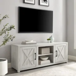 Tv Stands & Media Consoles-Kirkland's Home Wood Farmhouse Media Cabinet White