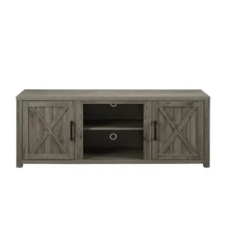 Tv Stands & Media Consoles-Kirkland's Home Wood Farmhouse Media Cabinet Gray