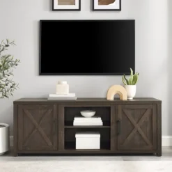 Tv Stands & Media Consoles-Kirkland's Home Wood Farmhouse Media Cabinet Brown