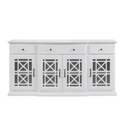 Cabinets & Sideboards-Kirkland's Home Wood Fretwork Sideboard White