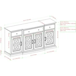 Cabinets & Sideboards-Kirkland's Home Wood Fretwork Sideboard White