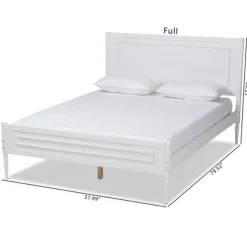 Beds & Headboards-Kirkland's Home Wood Full Platform Bed Frame White