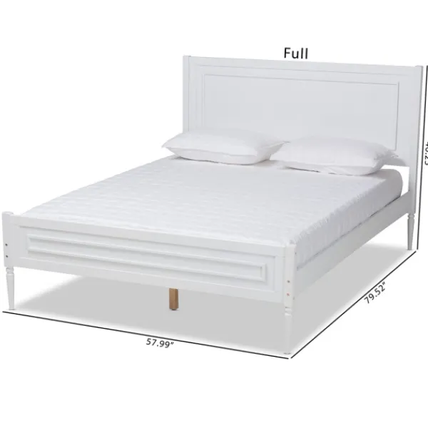 Beds & Headboards-Kirkland's Home Wood Full Platform Bed Frame White