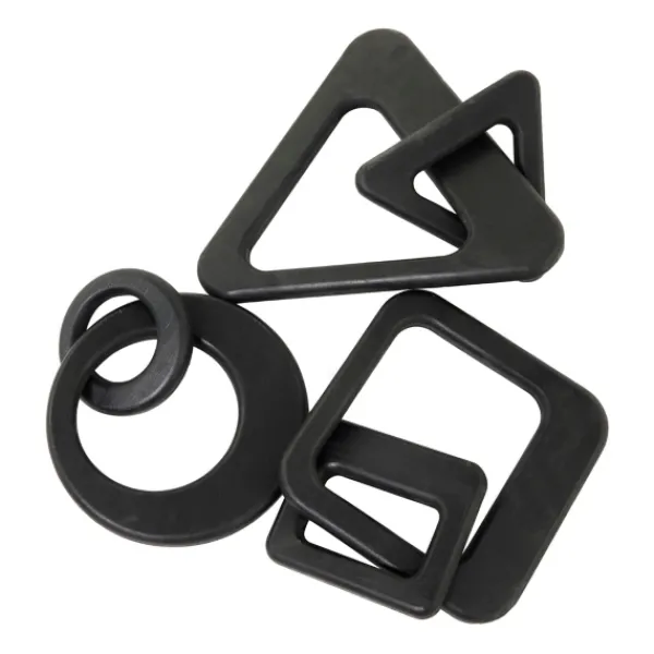 Statues & Figurines-Kirkland's Home Wood Geometric Chain Sculptures, Set Of 3 Black