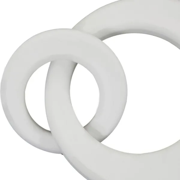 Statues & Figurines-Kirkland's Home Wood Geometric Chain Sculptures, Set Of 3 White