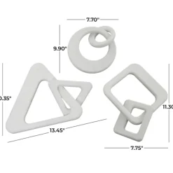 Statues & Figurines-Kirkland's Home Wood Geometric Chain Sculptures, Set Of 3 White