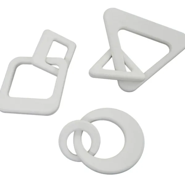 Statues & Figurines-Kirkland's Home Wood Geometric Chain Sculptures, Set Of 3 White