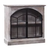 Cabinets & Sideboards-Kirkland's Home Wood Glass Arched Doors Cabinet Gray