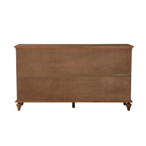 Cabinets & Sideboards-Kirkland's Home Wood Glass Door Sideboard Cabinet Brown