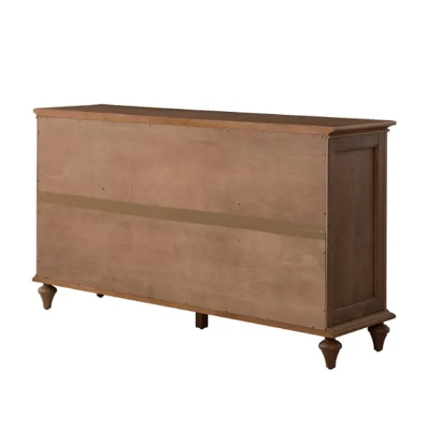 Cabinets & Sideboards-Kirkland's Home Wood Glass Door Sideboard Cabinet Brown