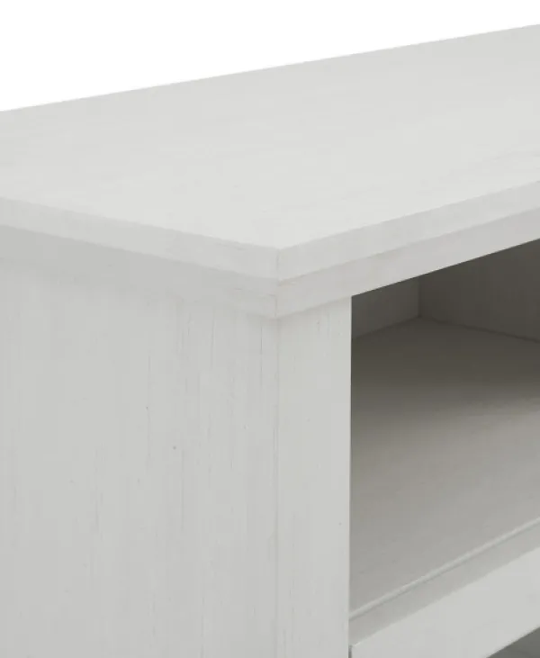 Tv Stands & Media Consoles-Kirkland's Home Wood Glass Pane Door Corner Tv Stand White