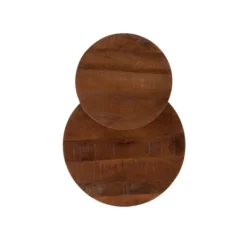 Accent & End Tables-Kirkland's Home Wood Gold Accent Tiered Side Table Brown
