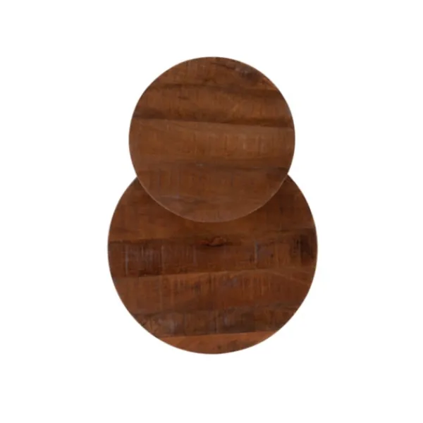 Accent & End Tables-Kirkland's Home Wood Gold Accent Tiered Side Table Brown