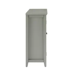 Cabinets & Sideboards-Kirkland's Home Wood Grid 2-Door Accent Cabinet Gray