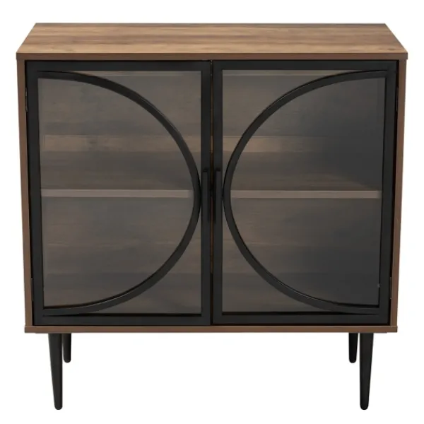 Cabinets & Sideboards-Kirkland's Home Wood Half Moon Doors Cabinet Brown