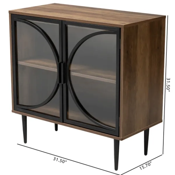 Cabinets & Sideboards-Kirkland's Home Wood Half Moon Doors Cabinet Brown