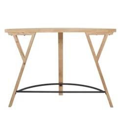 Console Tables-Kirkland's Home Wood Half Round Console Table Brown
