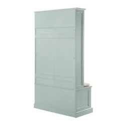 Entryway Furniture-Kirkland's Home Wood Hall Tree With Cushioned Bench Blue