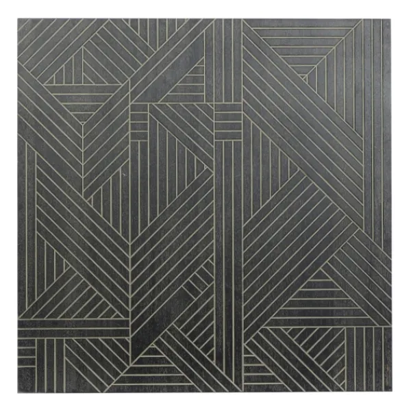 Wall Plaques-Kirkland's Home Wood Intersecting Carved Lines Wall Plaque Black