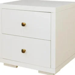 Beds & Headboards-Kirkland's Home Wood King Platform Bed And 2-Nightstand Set White