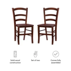 Dining Chairs-Kirkland's Home Wood Ladderback Dining Chairs, Set Of 2 Brown
