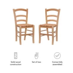 Dining Chairs-Kirkland's Home Wood Ladderback Dining Chairs, Set Of 2 Tan