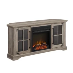 Tv Stands & Media Consoles-Kirkland's Home Wood Led Fireplace Media Cabinet Gray