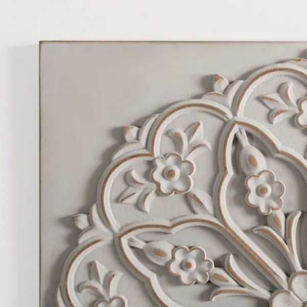 Wall Plaques-Kirkland's Home Wood Medallion 4-Pc. Wall Plaque Set Gray