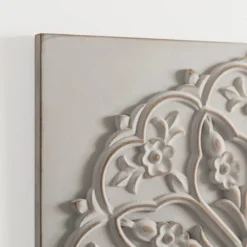 Wall Plaques-Kirkland's Home Wood Medallion 4-Pc. Wall Plaque Set Gray