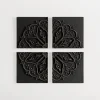 Wall Plaques-Kirkland's Home Wood Medallion 4-Pc. Wall Plaque Set Black